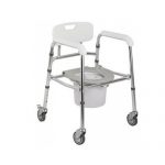 Aluminium Folding Commode With Custor Wheels